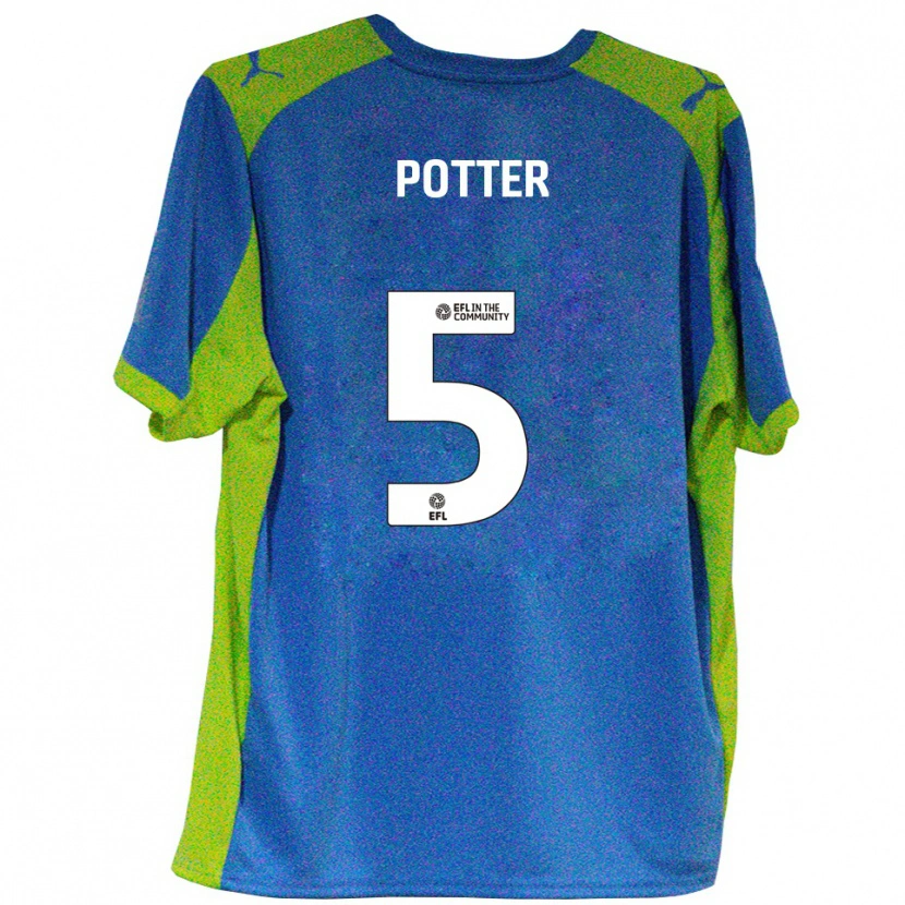 Danxen Män Finley Potter #5 Himmelsblå Gul Bortatröja Matchtröjor 2025/26 Tröjor T-Tröja