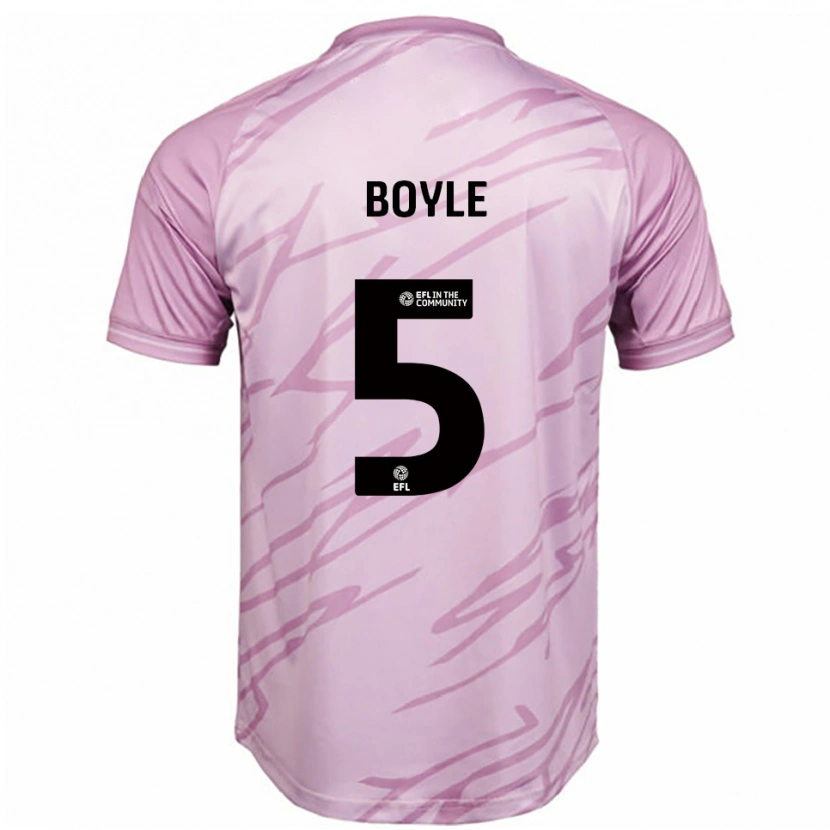 Danxen Män Will Boyle #5 Rosa Svart Bortatröja Matchtröjor 2025/26 Tröjor T-Tröja
