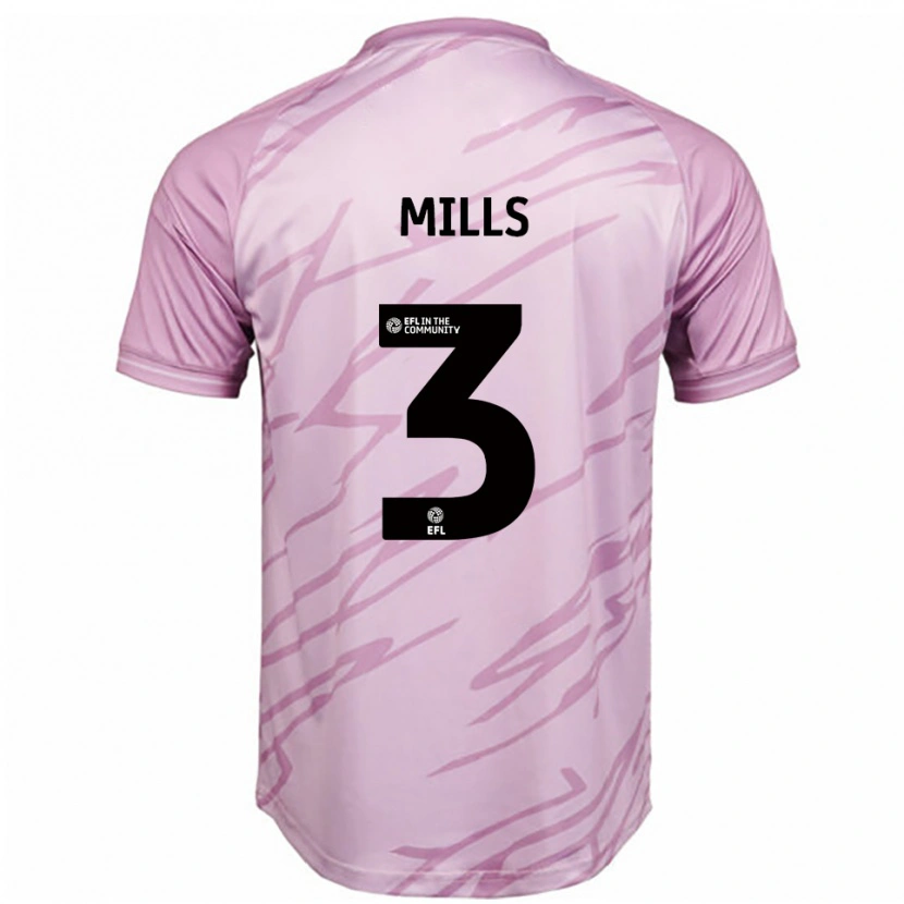 Danxen Män Kiera Mills #3 Rosa Svart Bortatröja Matchtröjor 2025/26 Tröjor T-Tröja
