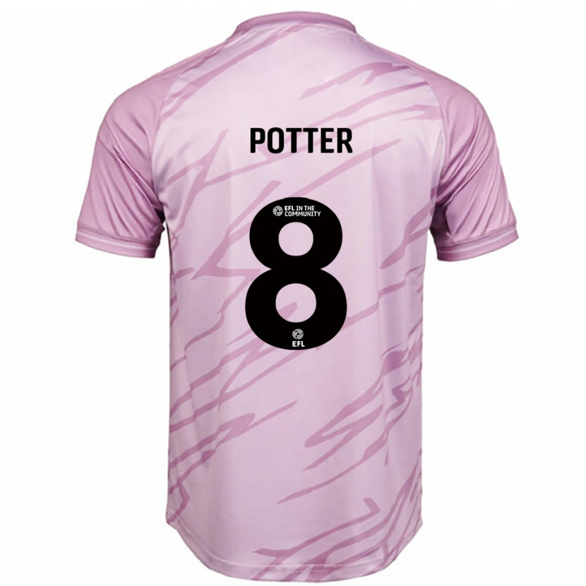 Danxen Män Milly Potter #8 Rosa Svart Bortatröja Matchtröjor 2025/26 Tröjor T-Tröja