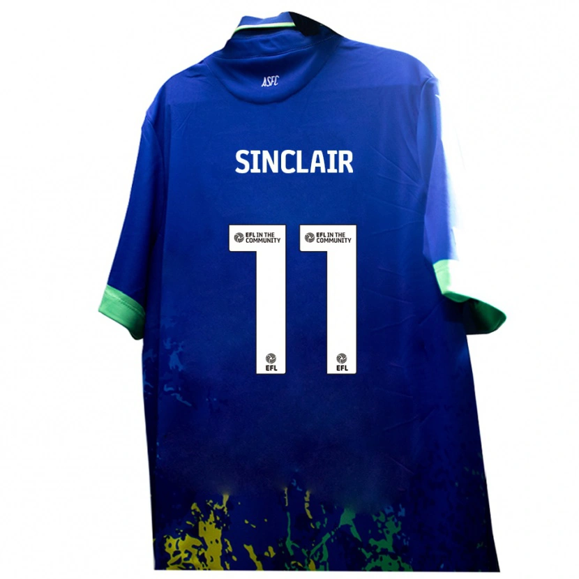 Danxen Män Isaac Sinclair #11 Blått Gult Bortatröja Matchtröjor 2025/26 Tröjor T-Tröja