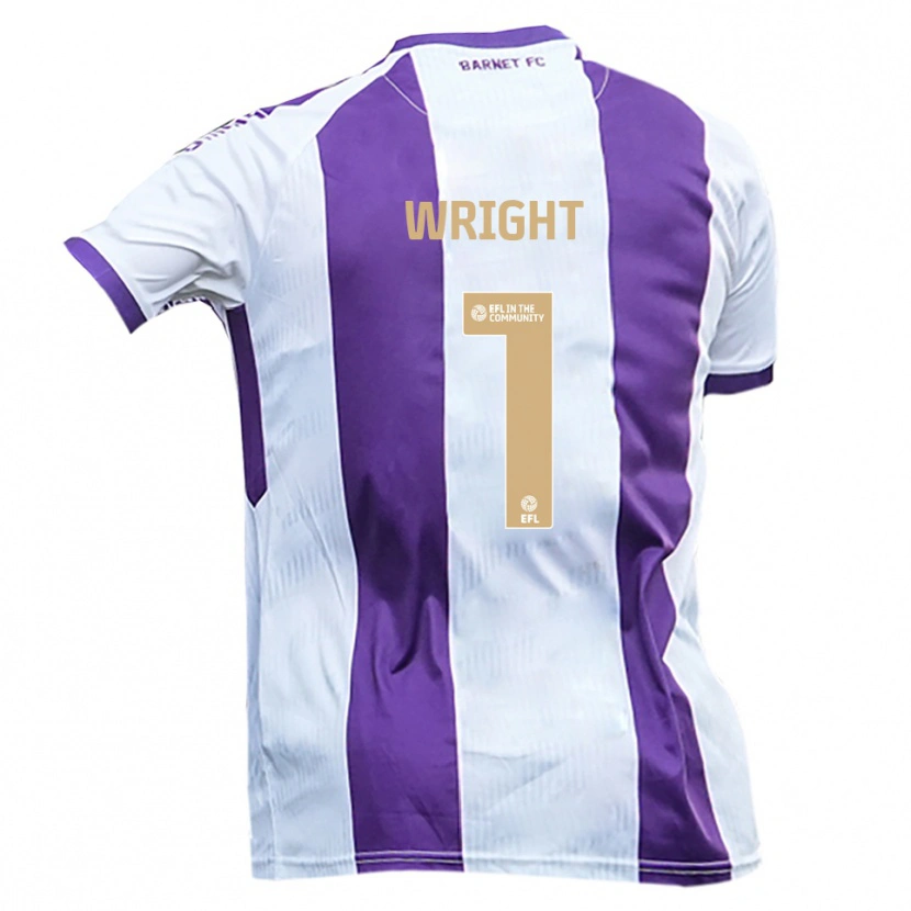 Danxen Män Joe Wright #1 Vit Lila Bortatröja Matchtröjor 2025/26 Tröjor T-Tröja