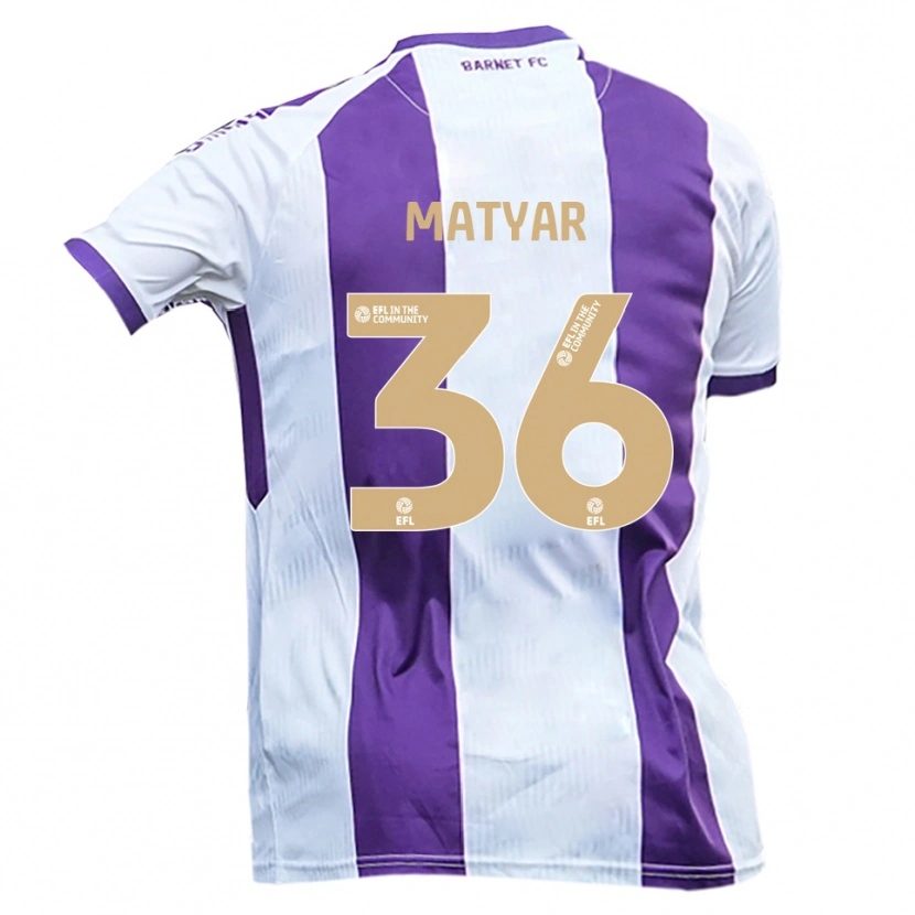 Danxen Män Rohat Matyar #36 Vit Lila Bortatröja Matchtröjor 2025/26 Tröjor T-Tröja