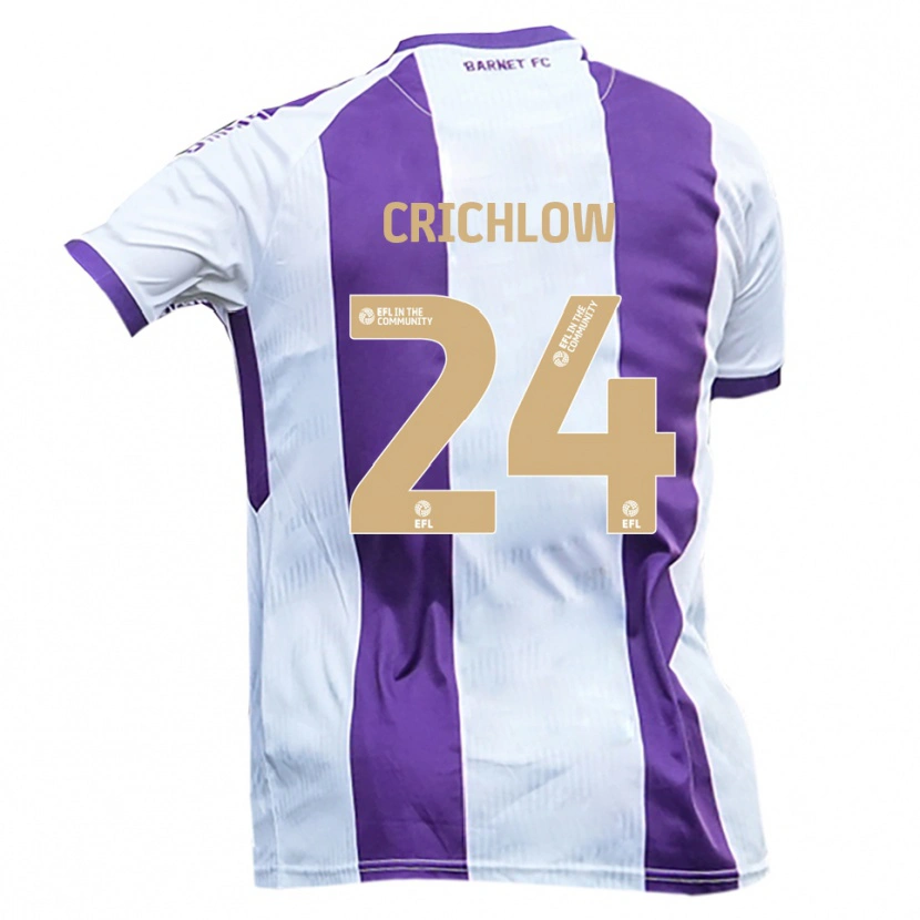 Danxen Män Romoney Crichlow #24 Vit Lila Bortatröja Matchtröjor 2025/26 Tröjor T-Tröja