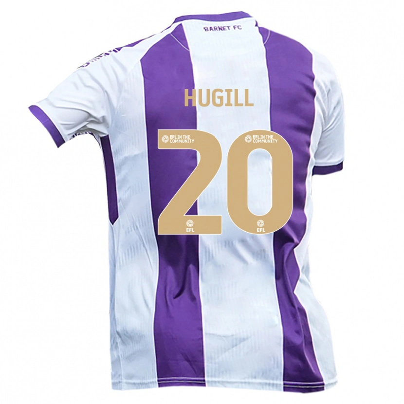 Danxen Män Joe Hugill #20 Vit Lila Bortatröja Matchtröjor 2025/26 Tröjor T-Tröja
