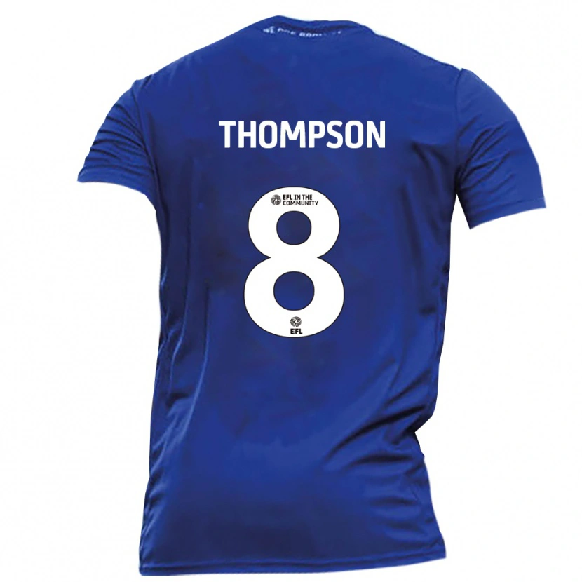 Danxen Män Ben Thompson #8 Blå Vit Bortatröja Matchtröjor 2025/26 Tröjor T-Tröja