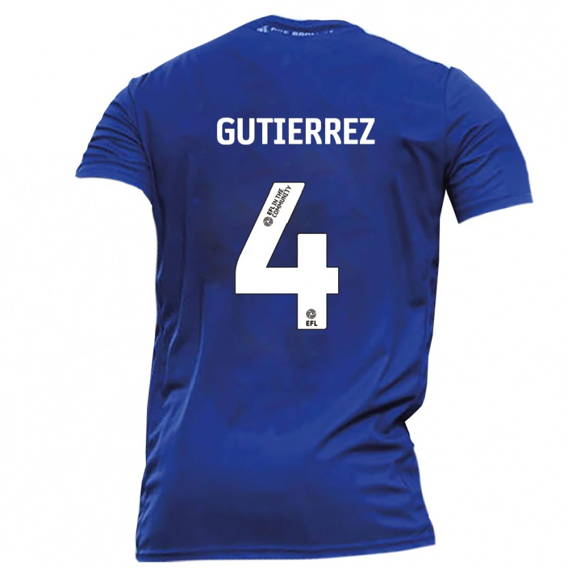 Danxen Män William Gutierrez #4 Blå Vit Bortatröja Matchtröjor 2025/26 Tröjor T-Tröja