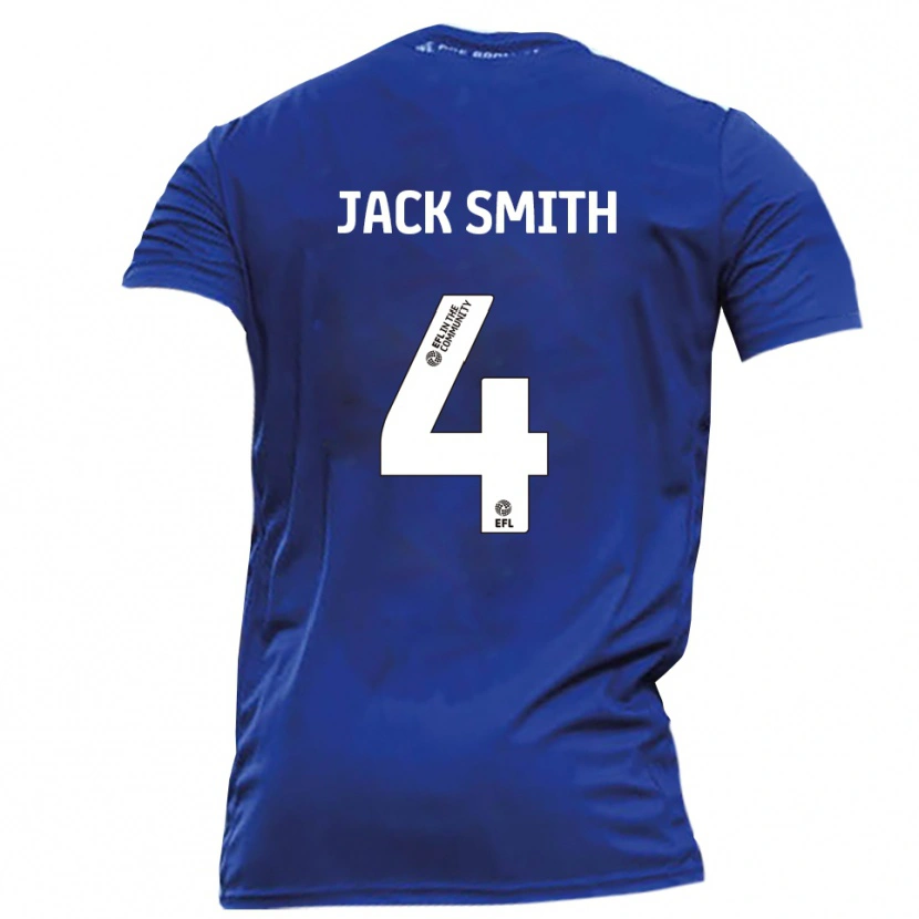 Danxen Män Jack Smith #4 Blå Vit Bortatröja Matchtröjor 2025/26 Tröjor T-Tröja