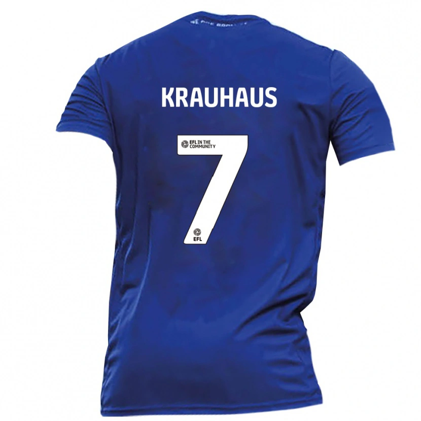 Danxen Män Ben Krauhaus #7 Blå Vit Bortatröja Matchtröjor 2025/26 Tröjor T-Tröja