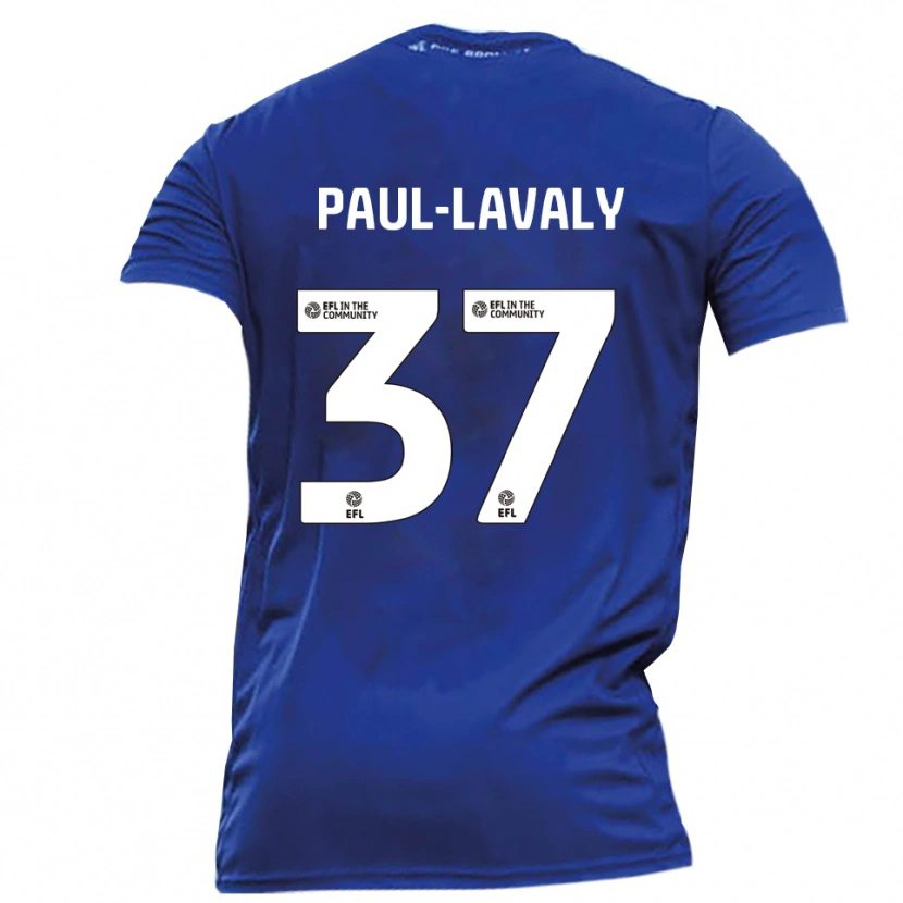 Danxen Män Nathan Paul-Lavaly #37 Blå Vit Bortatröja Matchtröjor 2025/26 Tröjor T-Tröja