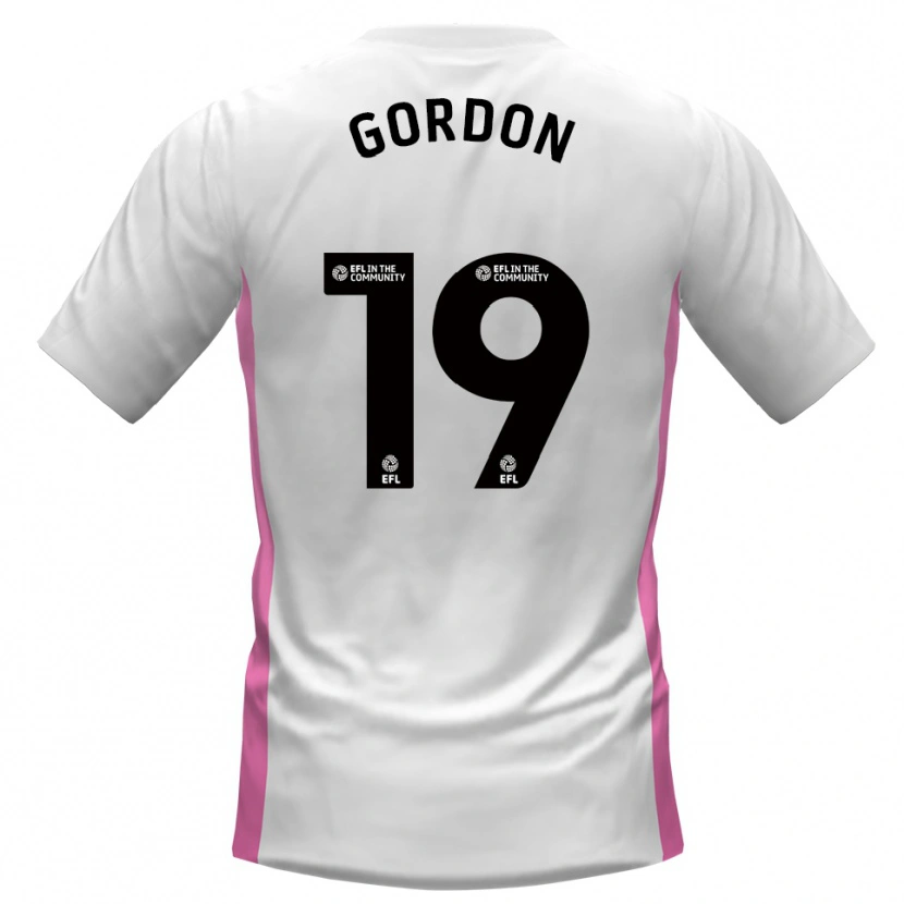 Danxen Män Lewis Gordon #19 Vit Röd Bortatröja Matchtröjor 2025/26 Tröjor T-Tröja