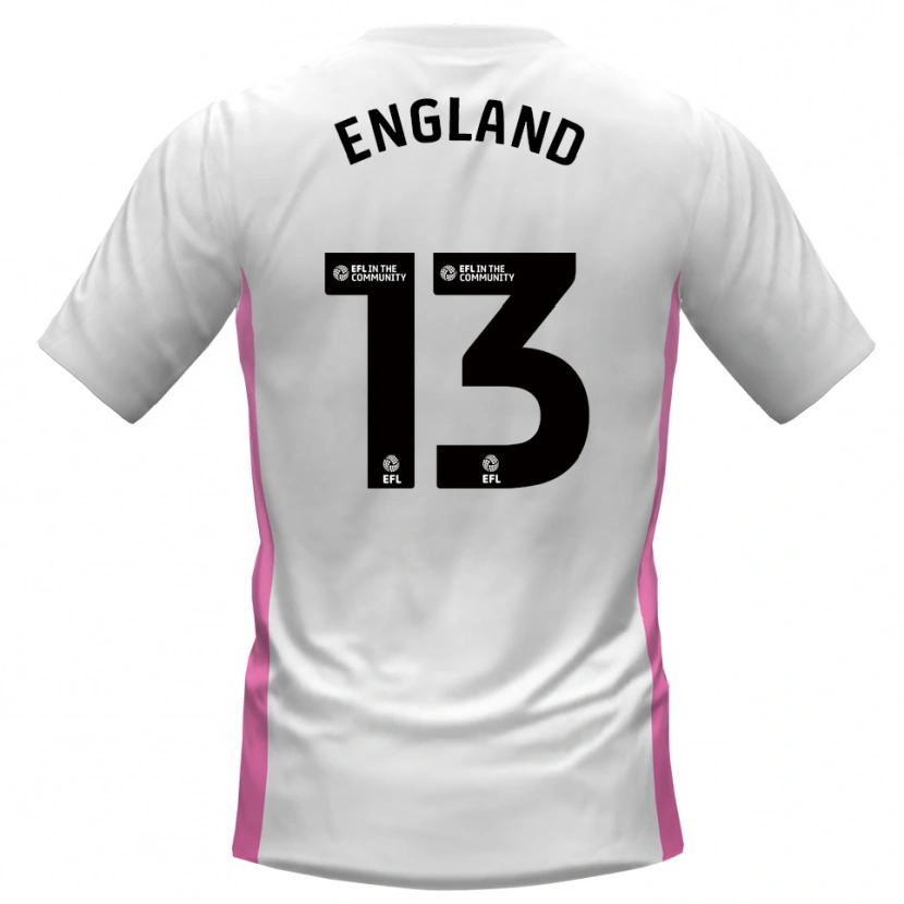 Danxen Män Kurtis England #13 Vit Röd Bortatröja Matchtröjor 2025/26 Tröjor T-Tröja