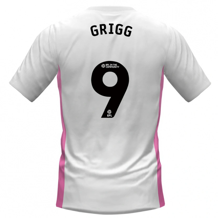Danxen Män Will Grigg #9 Vit Röd Bortatröja Matchtröjor 2025/26 Tröjor T-Tröja