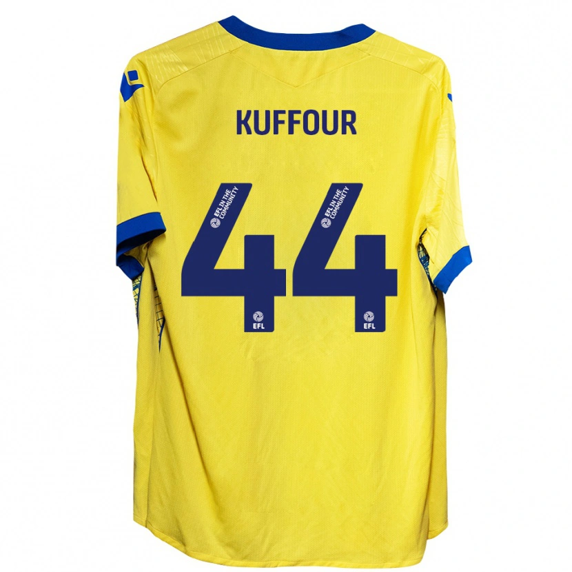 Danxen Män Samuel Kuffour Jr. #44 Gul Blå Bortatröja Matchtröjor 2025/26 Tröjor T-Tröja