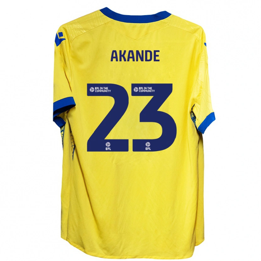 Danxen Män Adrian Akande #23 Gul Blå Bortatröja Matchtröjor 2025/26 Tröjor T-Tröja