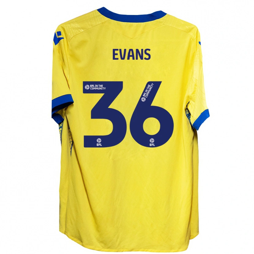Danxen Män Makise Evans #36 Gul Blå Bortatröja Matchtröjor 2025/26 Tröjor T-Tröja