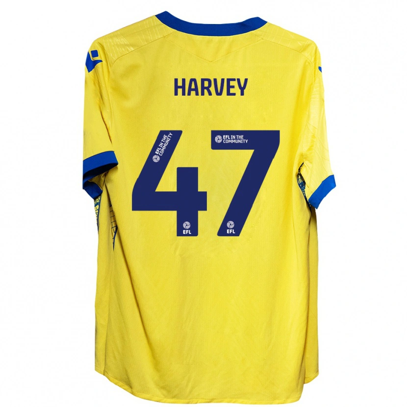 Danxen Män Ronnie Harvey #47 Gul Blå Bortatröja Matchtröjor 2025/26 Tröjor T-Tröja