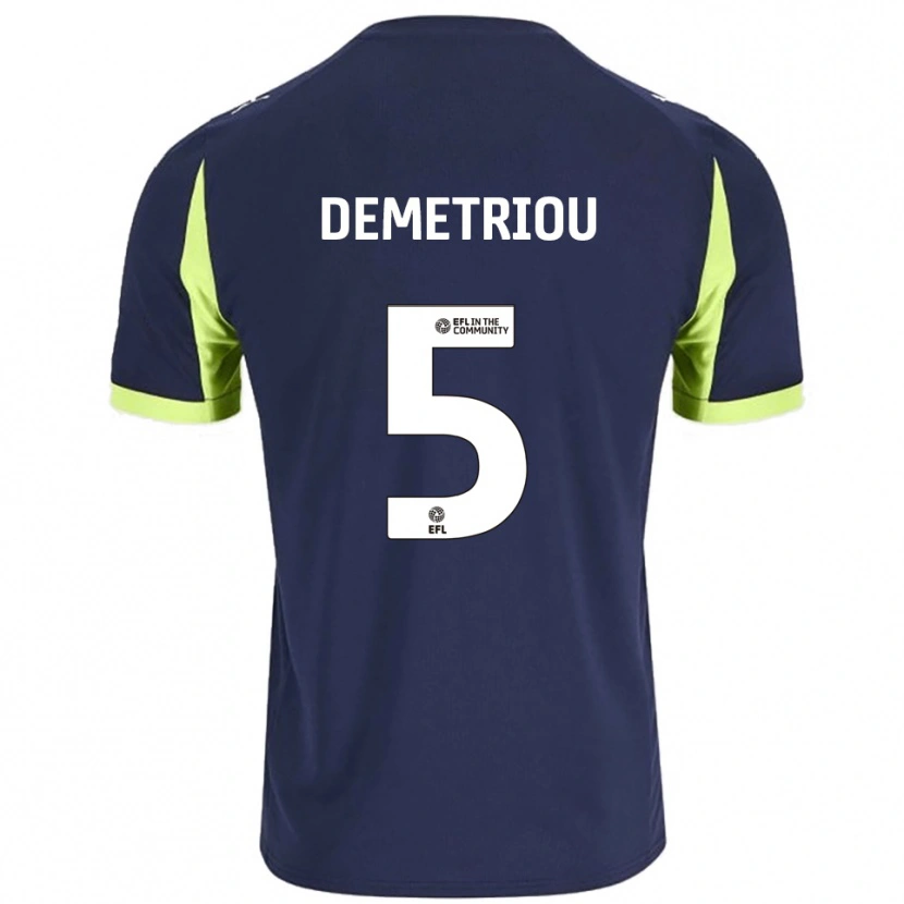 Danxen Män Mickey Demetriou #5 Marin Fluorescerande Grön Bortatröja Matchtröjor 2025/26 Tröjor T-Tröja