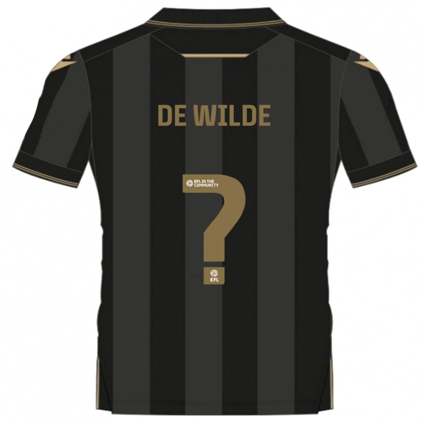 Danxen Män William De Wilde #0 Svart Guld Bortatröja Matchtröjor 2025/26 Tröjor T-Tröja