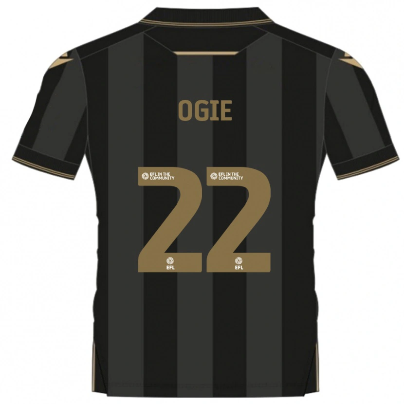 Danxen Män Shadrach Ogie #22 Svart Guld Bortatröja Matchtröjor 2025/26 Tröjor T-Tröja