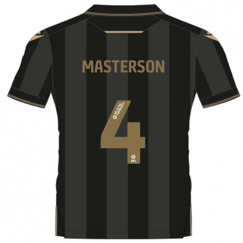 Danxen Män Conor Masterson #4 Svart Guld Bortatröja Matchtröjor 2025/26 Tröjor T-Tröja