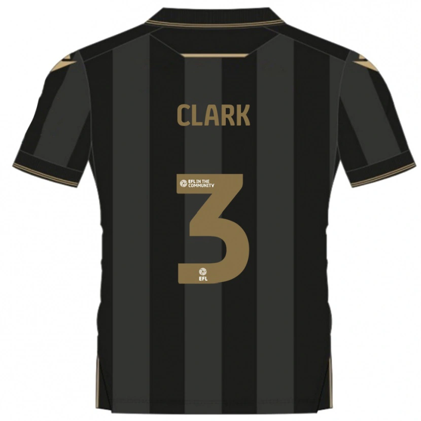 Danxen Män Max Clark #3 Svart Guld Bortatröja Matchtröjor 2025/26 Tröjor T-Tröja