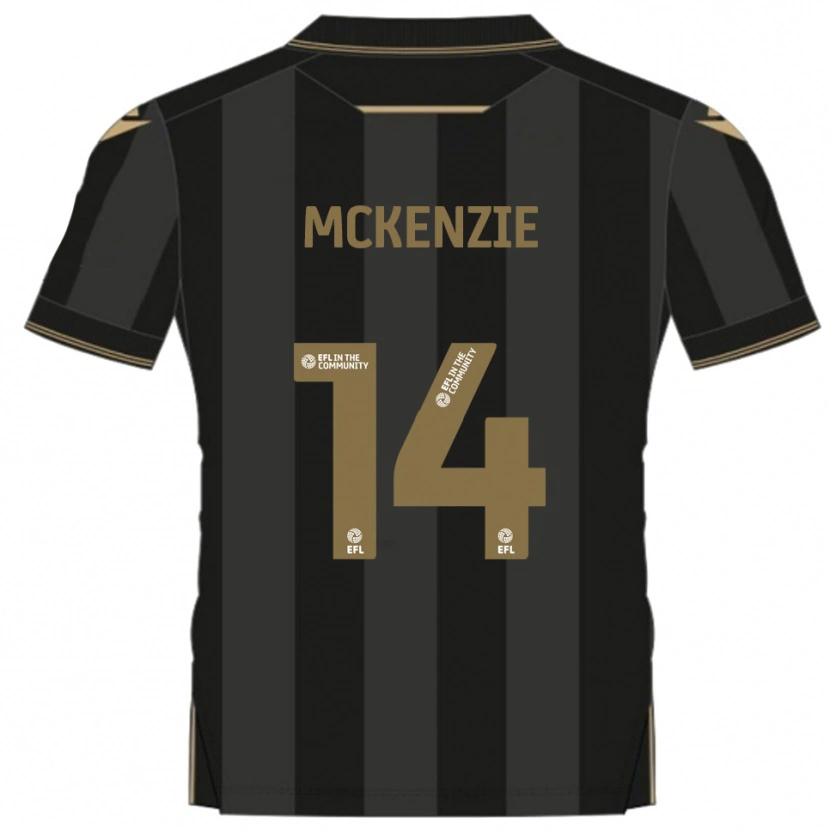 Danxen Män Robbie Mckenzie #14 Svart Guld Bortatröja Matchtröjor 2025/26 Tröjor T-Tröja