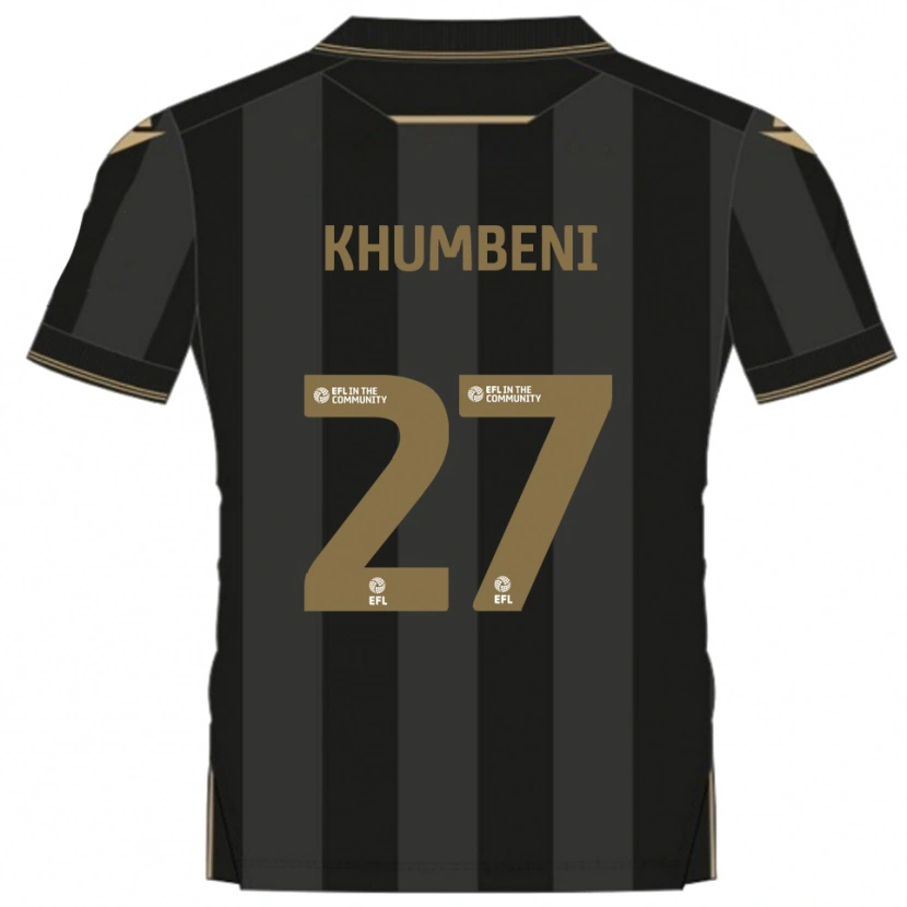 Danxen Män Nelson Khumbeni #27 Svart Guld Bortatröja Matchtröjor 2025/26 Tröjor T-Tröja