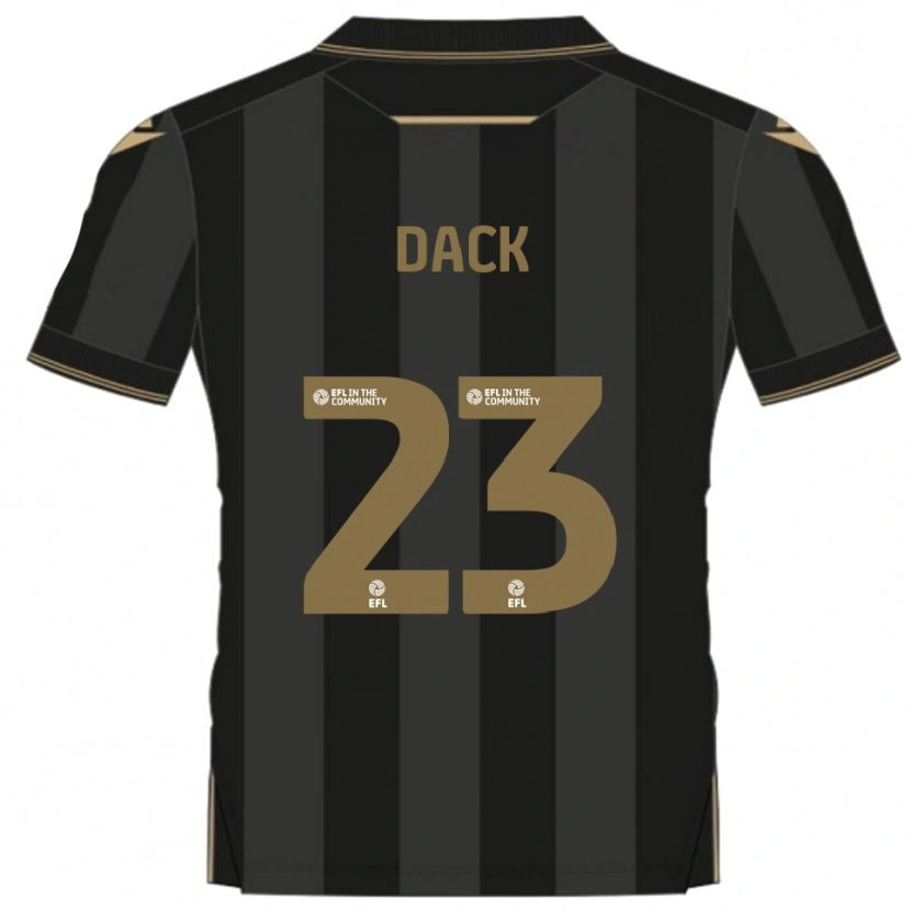 Danxen Män Bradley Dack #23 Svart Guld Bortatröja Matchtröjor 2025/26 Tröjor T-Tröja