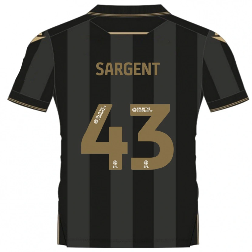 Danxen Män Stan Sargent #43 Svart Guld Bortatröja Matchtröjor 2025/26 Tröjor T-Tröja
