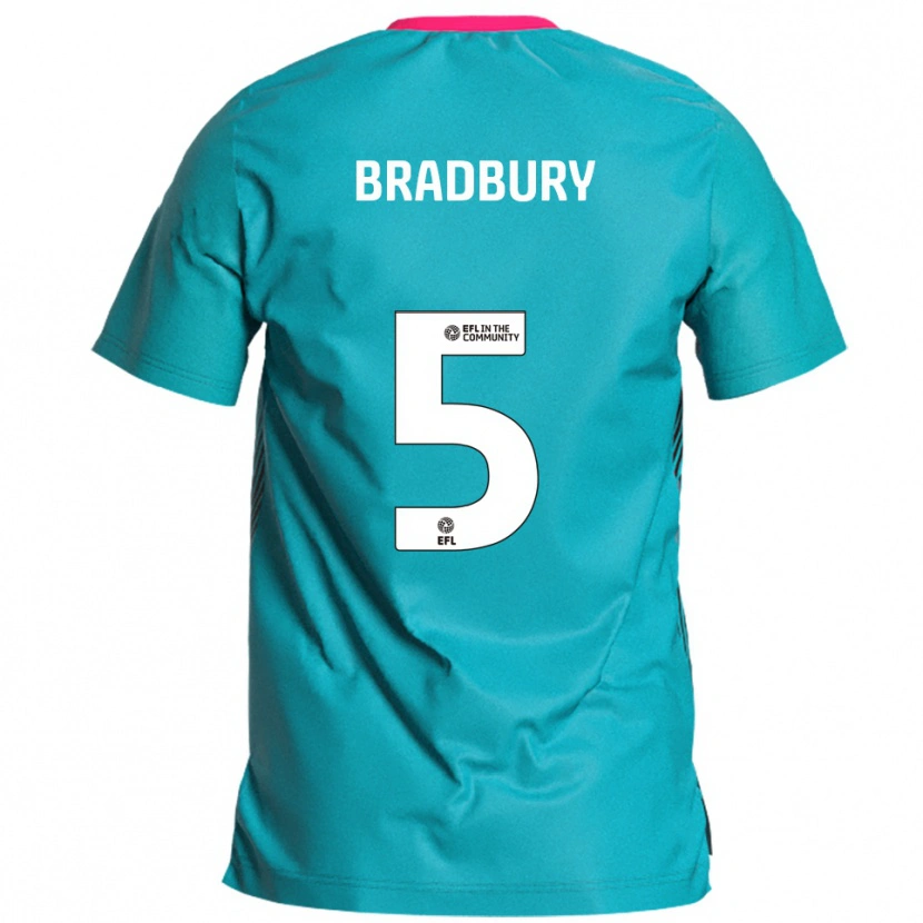 Danxen Män Tom Bradbury #5 Himmelsblå Rosa Bortatröja Matchtröjor 2025/26 Tröjor T-Tröja