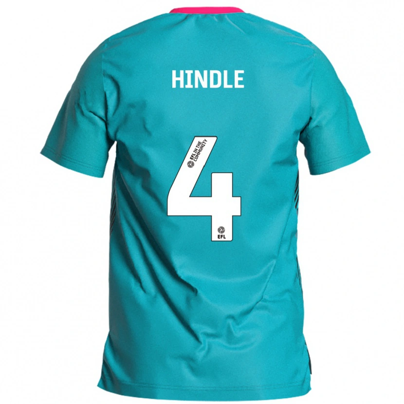 Danxen Män Harry Hindle #4 Himmelsblå Rosa Bortatröja Matchtröjor 2025/26 Tröjor T-Tröja