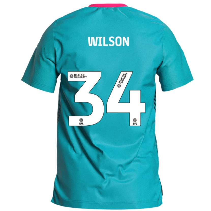Danxen Män Robbie Wilson #34 Himmelsblå Rosa Bortatröja Matchtröjor 2025/26 Tröjor T-Tröja