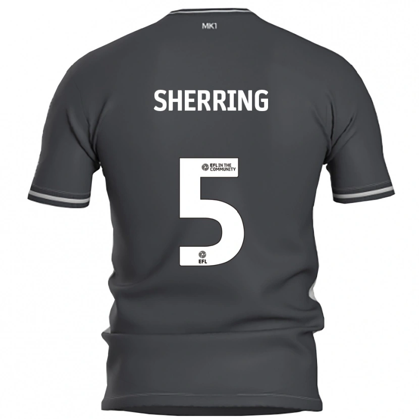 Danxen Män Sam Sherring #5 Grå Silver Bortatröja Matchtröjor 2025/26 Tröjor T-Tröja