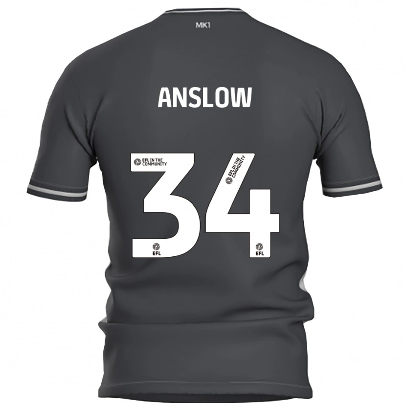 Danxen Män Lauren Anslow #34 Grå Silver Bortatröja Matchtröjor 2025/26 Tröjor T-Tröja