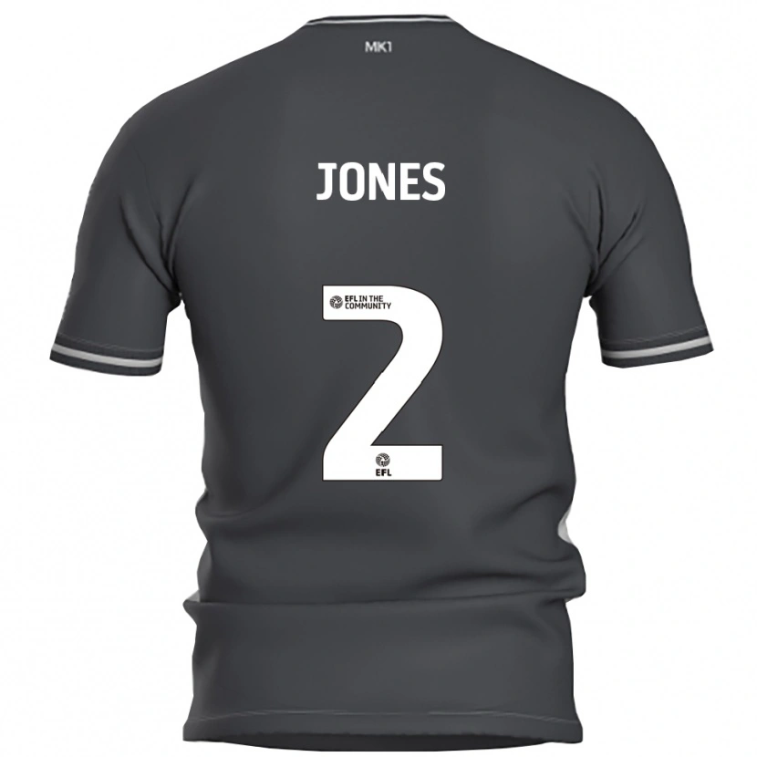 Danxen Män Gethin Jones #2 Grå Silver Bortatröja Matchtröjor 2025/26 Tröjor T-Tröja