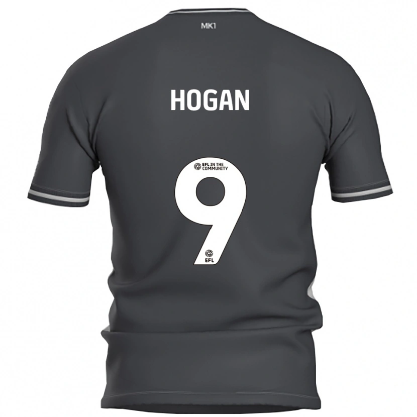 Danxen Män Scott Hogan #9 Grå Silver Bortatröja Matchtröjor 2025/26 Tröjor T-Tröja