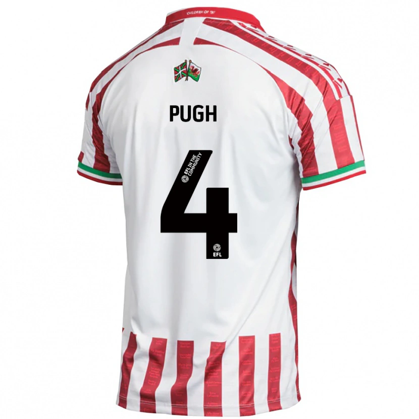 Danxen Män Harri Pugh #4 Röd Vit Bortatröja Matchtröjor 2025/26 Tröjor T-Tröja