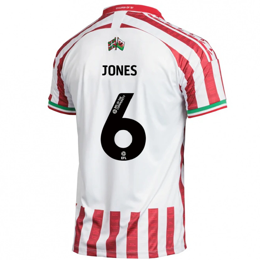 Danxen Män George Jones #6 Röd Vit Bortatröja Matchtröjor 2025/26 Tröjor T-Tröja