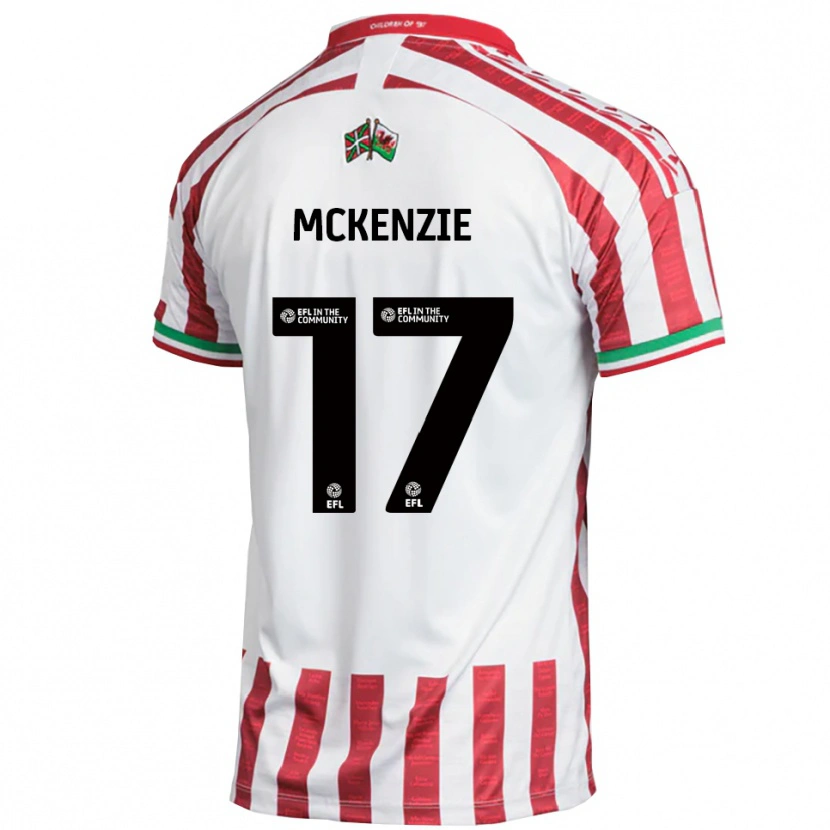 Danxen Män Myles Mckenzie #17 Röd Vit Bortatröja Matchtröjor 2025/26 Tröjor T-Tröja