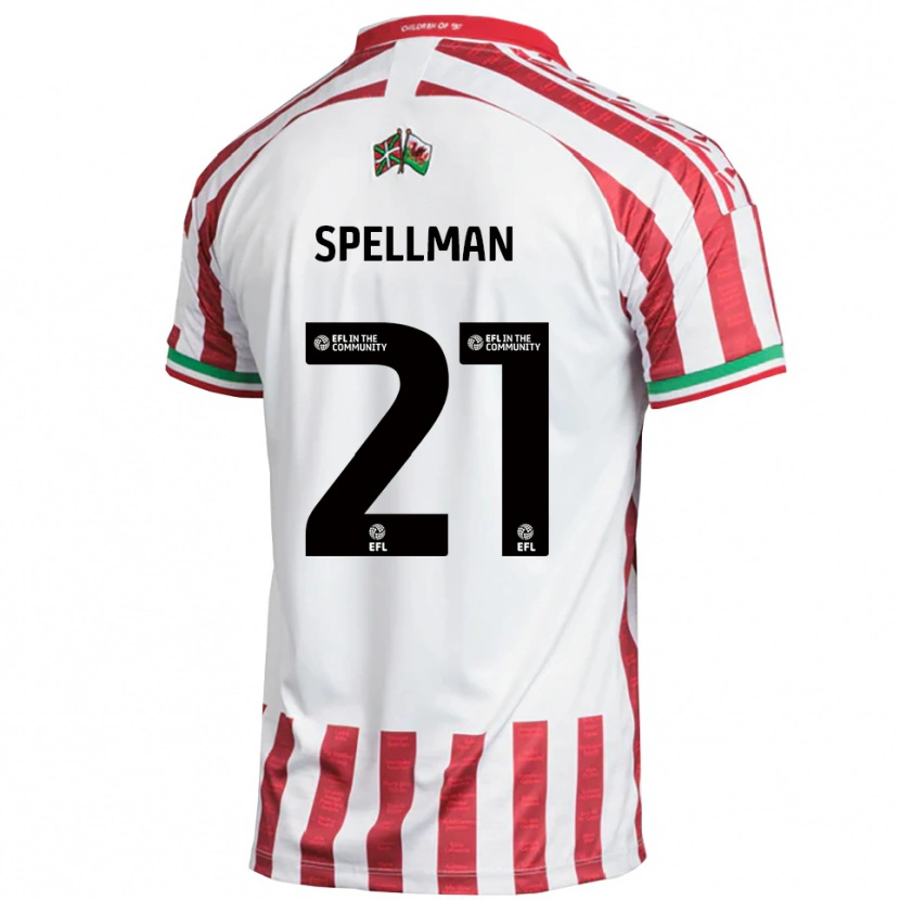 Danxen Män Michael Spellman #21 Röd Vit Bortatröja Matchtröjor 2025/26 Tröjor T-Tröja