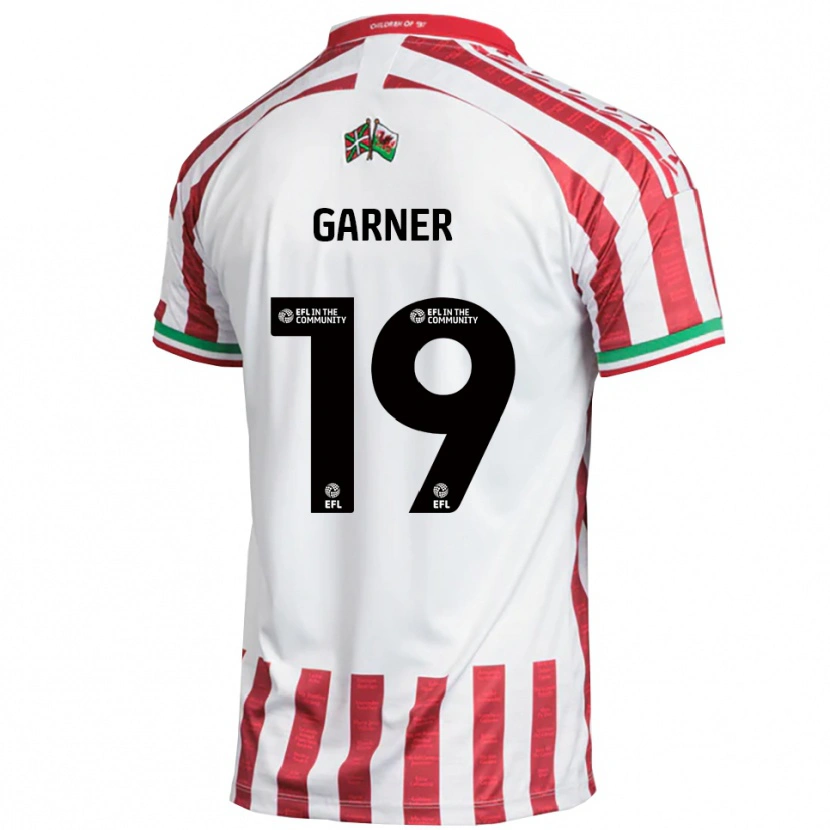 Danxen Män Gerard Garner #19 Röd Vit Bortatröja Matchtröjor 2025/26 Tröjor T-Tröja