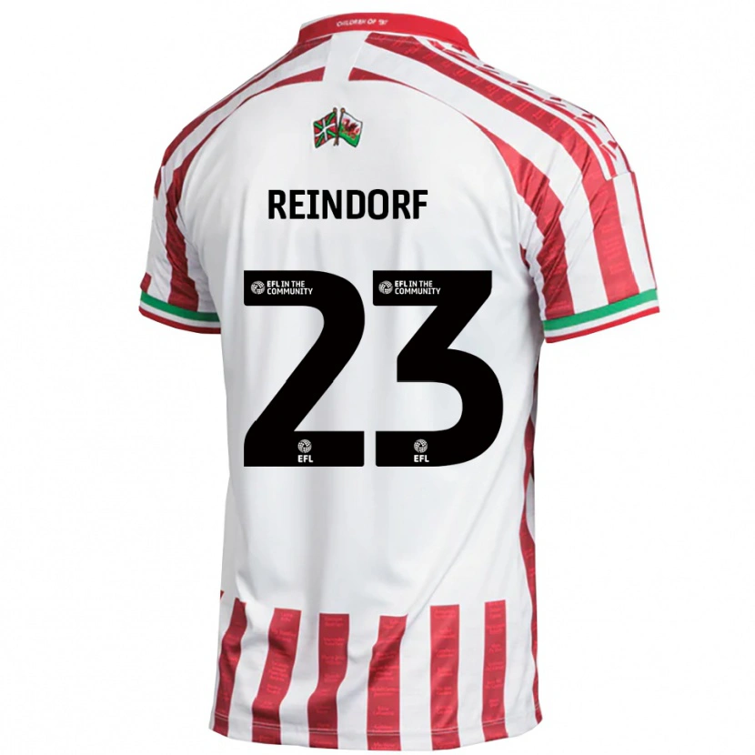 Danxen Män Michael Reindorf #23 Röd Vit Bortatröja Matchtröjor 2025/26 Tröjor T-Tröja