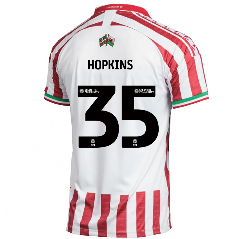 Danxen Män Bailey Hopkins #35 Röd Vit Bortatröja Matchtröjor 2025/26 Tröjor T-Tröja
