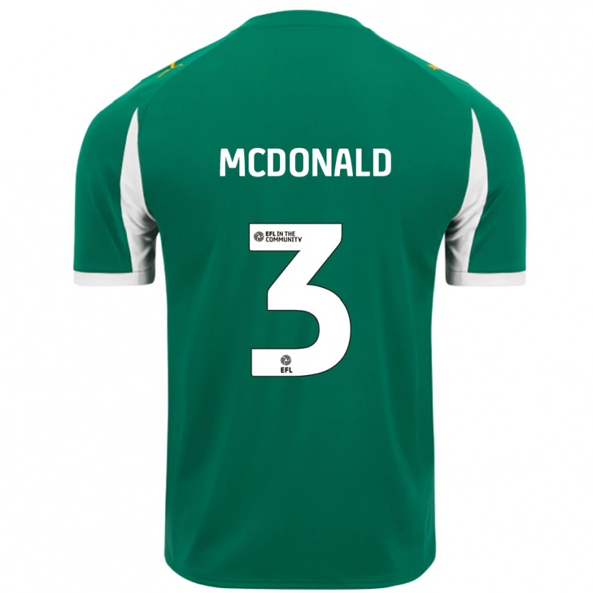 Danxen Män Rod Mcdonald #3 Grön Vit Bortatröja Matchtröjor 2025/26 Tröjor T-Tröja