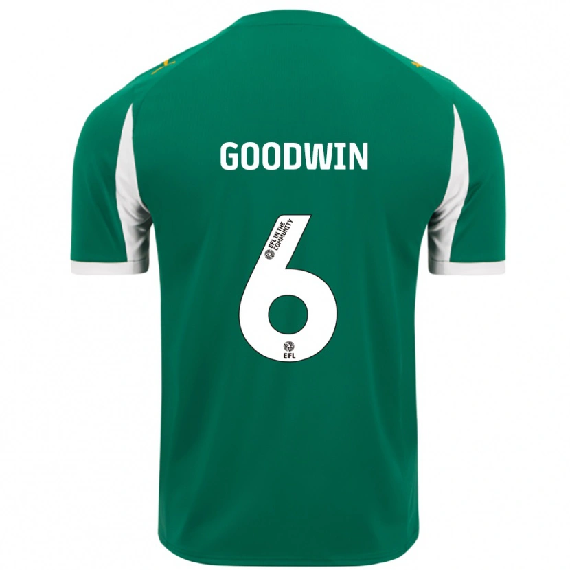 Danxen Män Alfie Goodwin #6 Grön Vit Bortatröja Matchtröjor 2025/26 Tröjor T-Tröja