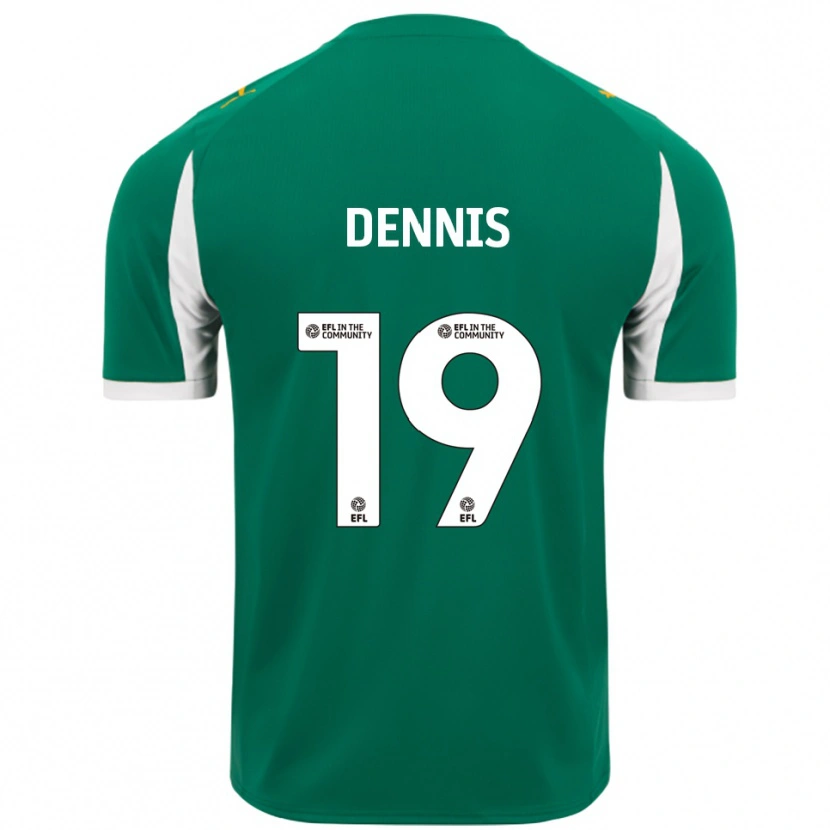 Danxen Män Matthew Dennis #19 Grön Vit Bortatröja Matchtröjor 2025/26 Tröjor T-Tröja