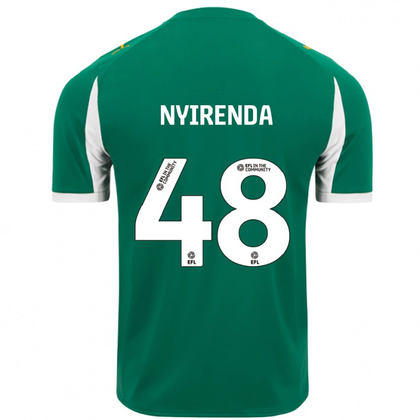 Danxen Män Themba Nyirenda #48 Grön Vit Bortatröja Matchtröjor 2025/26 Tröjor T-Tröja