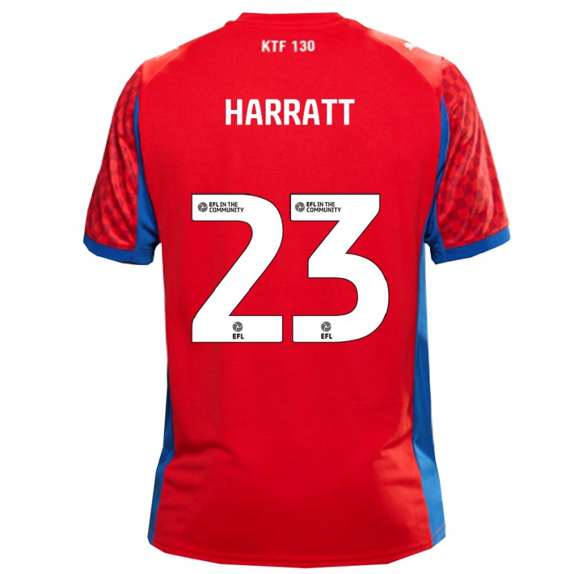 Danxen Män Kian Harratt #23 Röd Blå Bortatröja Matchtröjor 2025/26 Tröjor T-Tröja