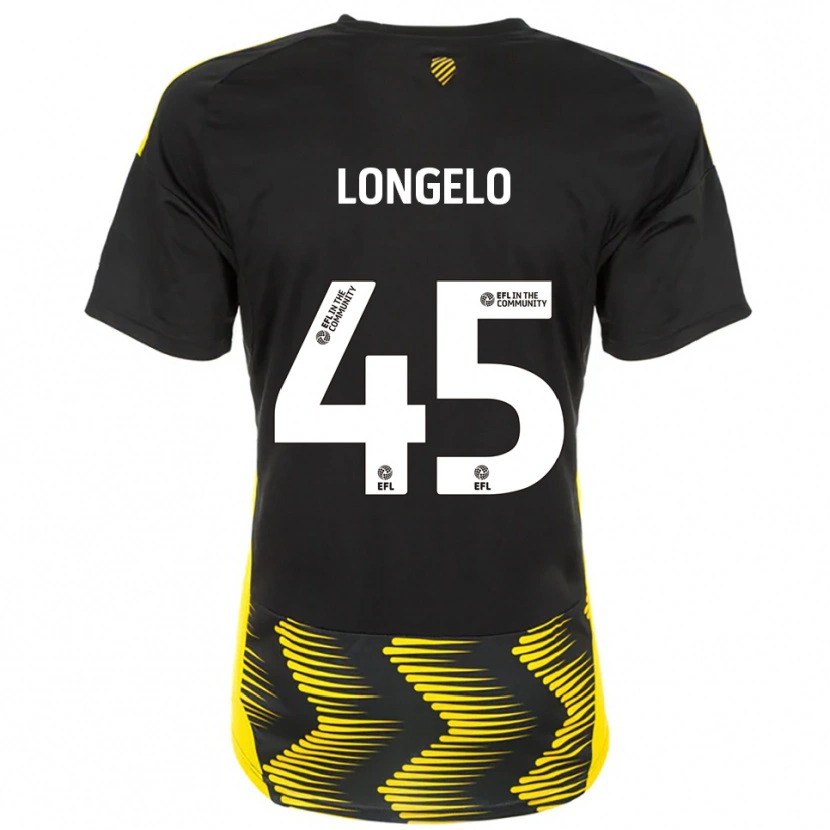 Danxen Män Rosaire Longelo #45 Svart Gul Bortatröja Matchtröjor 2025/26 Tröjor T-Tröja